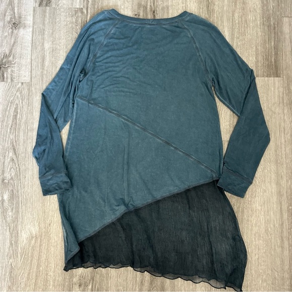 NWT Soft Surroundings Silk Sienna Top Asymmetrical Boho Flowy Acid Wash Size XS - Picture 2 of 5